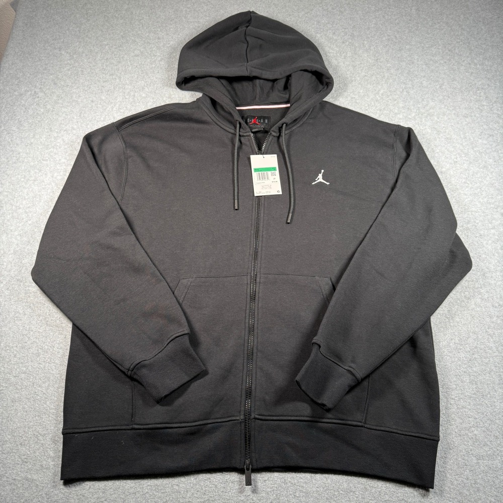 Jordan Mens Essentials Full Zip Hoodie Black FV7289-010 XL